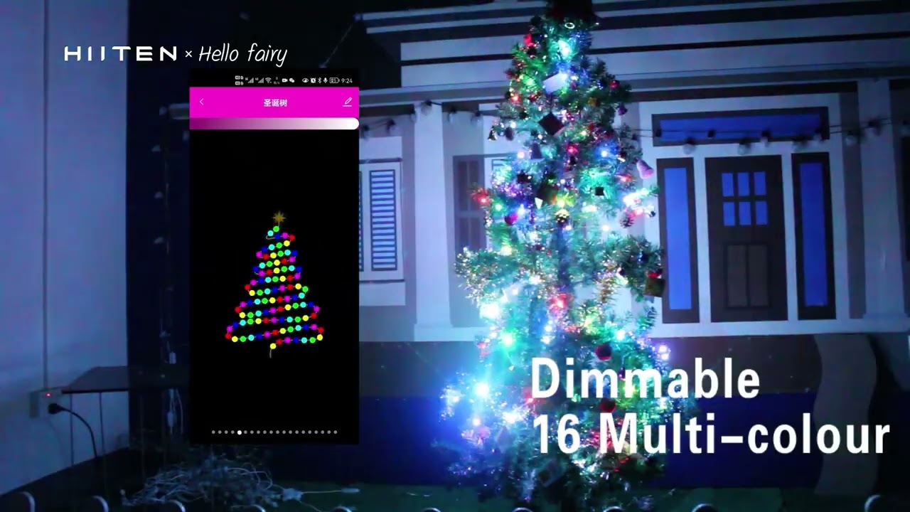 RGB Smart Christmas Tree Waterfall Fairy String Lights Remote APP Bluetooth  Control LED Light Show Tree Music Sync Holiday Decor