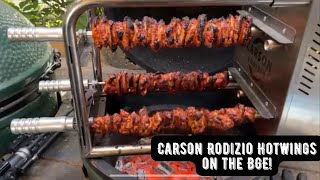 Carson Rodizio Hot wings on the Big Green Egg spinning to perfection with this rotisserie by dark side of the grill 442 views 2 months ago 5 minutes, 53 seconds
