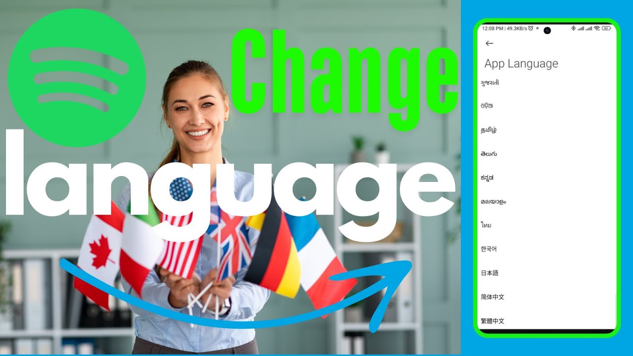 how to change language on spotify android