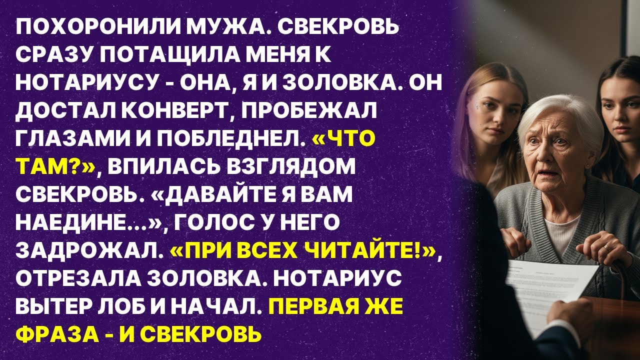Нотариус ОТКАЗАЛСЯ читать завещание мужа при свекрови