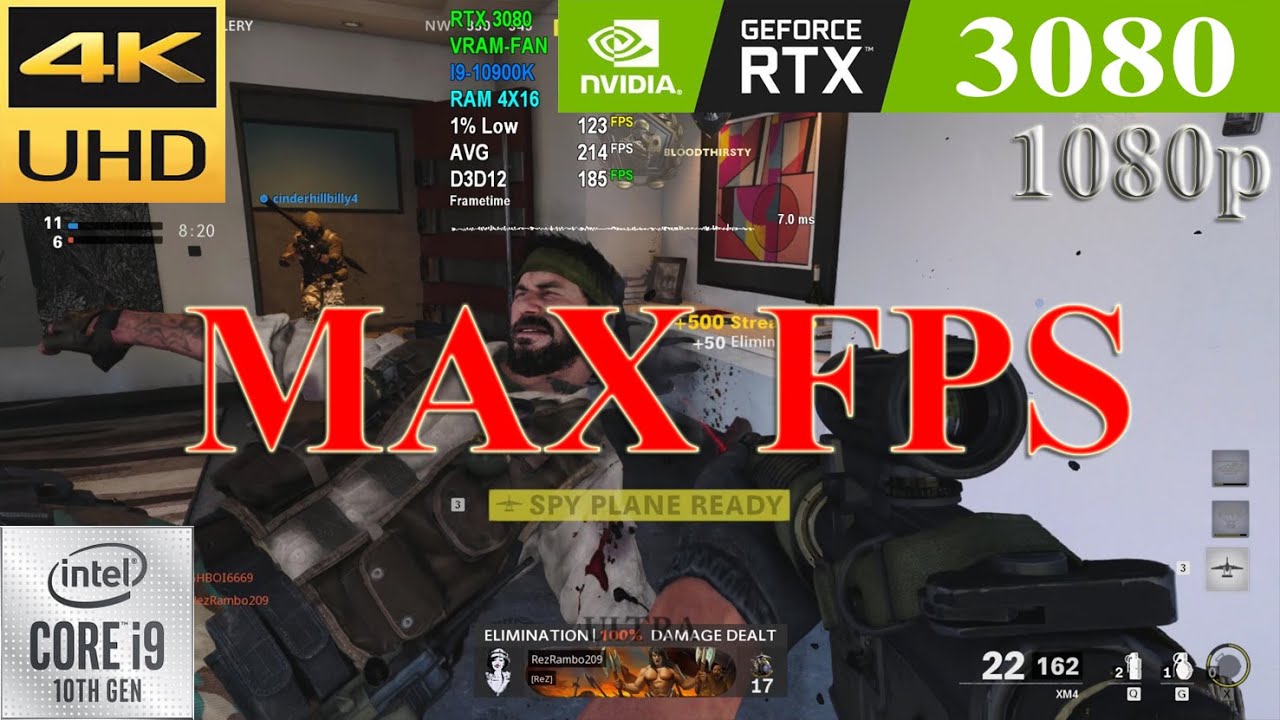 COD Black Ops Cold War: RTX 3080 | 1080p | Ultra - Low Settings | PC FPS Gameplay Benchmark