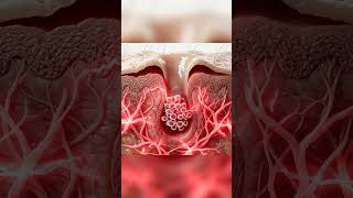Clogged pore - Bacteria - Immune response - Acne