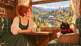 Train Journey to the Lakeside with a Black Cat 🚂 3 Hours of Cozy Vintage Vocal Jazz for Travel screenshot 4