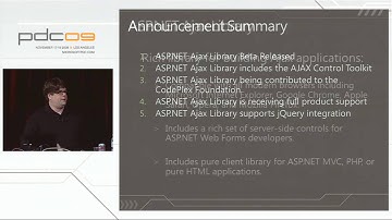 PDC 2009 Microsoft AJAX Library, jQuery, and Microsoft Visual Studio 2010