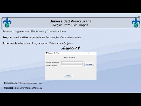 Capturar Datos en una ventana (JFrame - NetBeans - Java) - Actividad 2