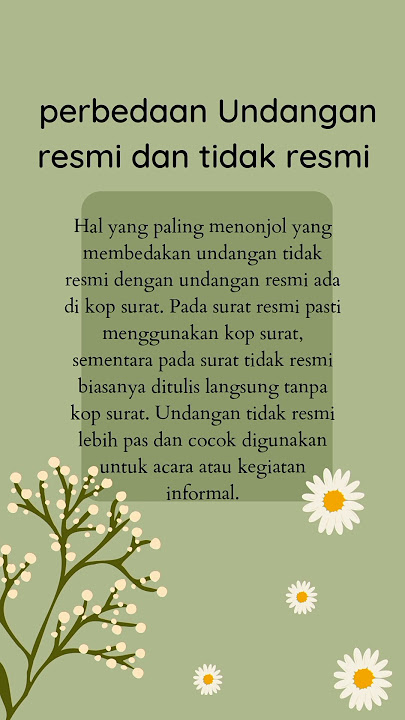 Perbedaan Undangan Resmi dan Tidak Resmi