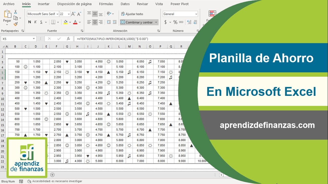 Hoja De Ahorro Mensual Plantilla de Ahorros en Microsoft Excel - YouTube