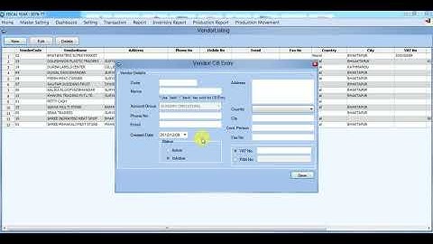 HOW TO CREATE, EDIT AND DELETE VENDORS IN INVENTORY MODULE