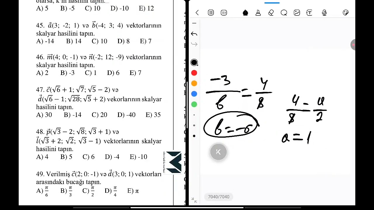 9cu sinif mhm test toplusu vektorlarin izahı