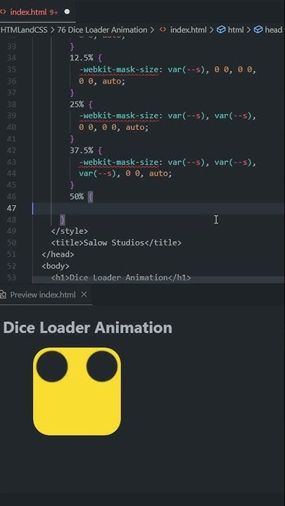 Die Loader Animation HTML and CSS tutorial for beginners 2022 #shorts # ...