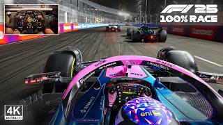 Franco Colapinto's Alpine A525 - 2025 Las Vegas GP 100% Race | F1 25 Steering Wheel Gameplay