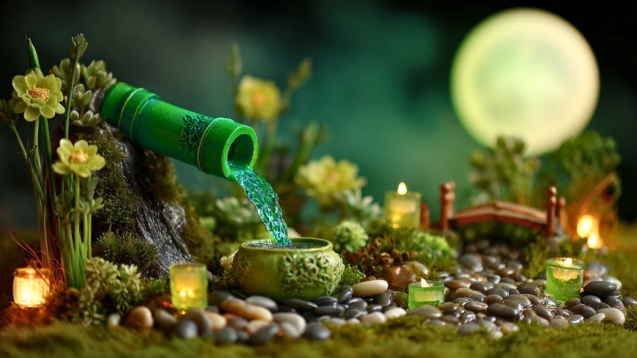 Healing Music for Inner Peace 🌿 Peaceful Piano with Bamboo Water Sounds to Calm Anxiety & Depression