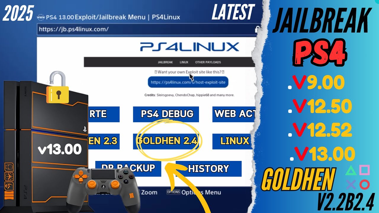 Как сделать джейлбрейк PS4 с 9.00 до 13.00 GoldenHen V2.2b2.4
