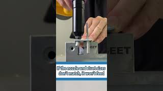 If the nozzle and rivet sizes don't match, it won't feed