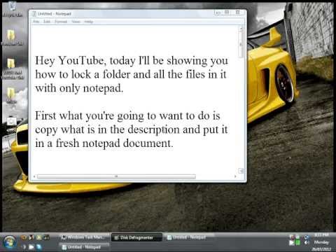 How to Lock a Folder/Files with Notepad!