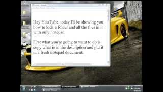 How to Lock a Folder/Files with Notepad!