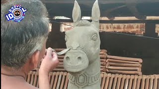Ciment horse making full process !! How to make a ciment horse !! Ciment ghode making