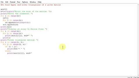 To find Upper and Lower triangular of a given matrix python