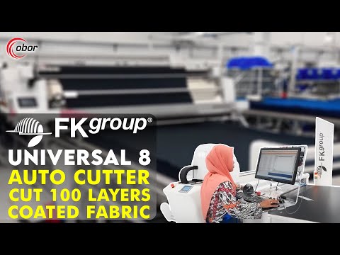 FK Group UNIVERSAL 8 Auto Cutting Machine Cuts 100 Layers of Coated Fabrics - Best Cutter from