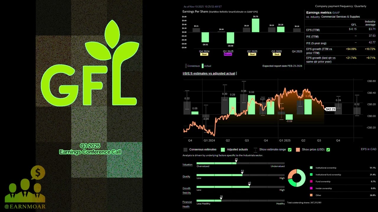 $GFL Телефонная конференция по итогам третьего квартала 2025 года компании GFL Environmental Inc.