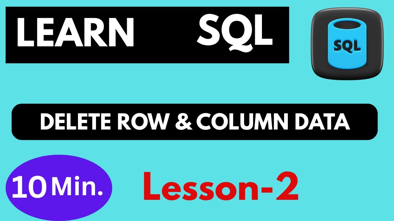 How to Delete Row and Column from SQL Table | Drop Table in SQL | Alter ...