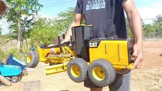 PVC 100% How To Make Grader 14M 1/10 RC Remote Control Flysky And HYDRAULIC | Full Video