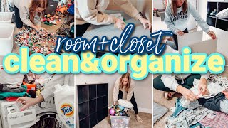 ROOM + CLOSET DEEP CLEAN &amp; ORGANIZE | DECLUTTER EVERYTHING | MESSY ROOM TRANSFORMATION