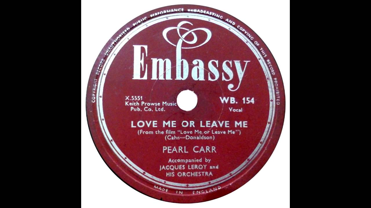 Pearl Carr - Love Me Or Leave Me (Ruth Etting Cover) - YouTube - Ruth Etting Love Me Or Leave Me