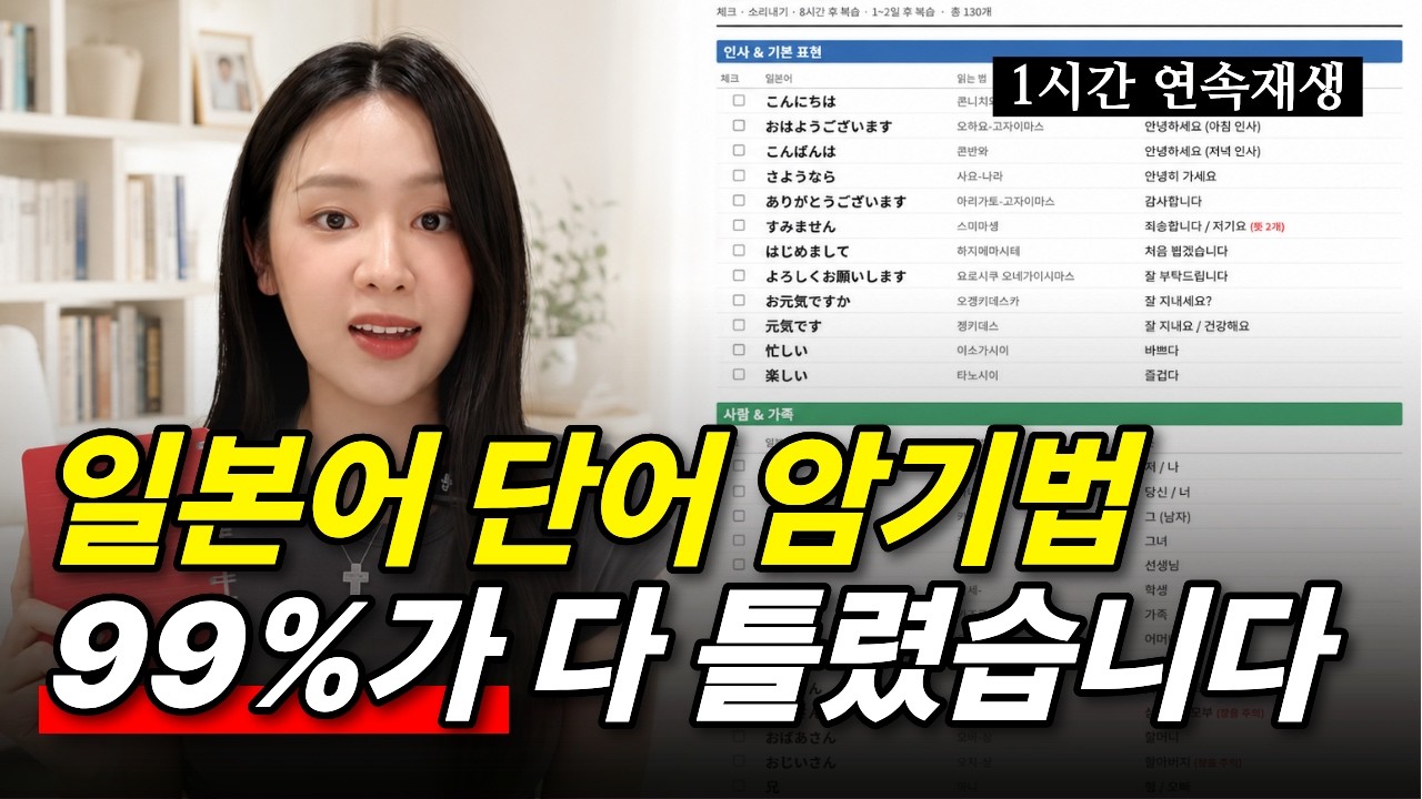 일본어 단어 암기법 대부분이 틀렸습니다｜1시간에 130개 외우는 가장 쉬운 방법