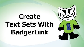 Create Text Sets With BadgerLink