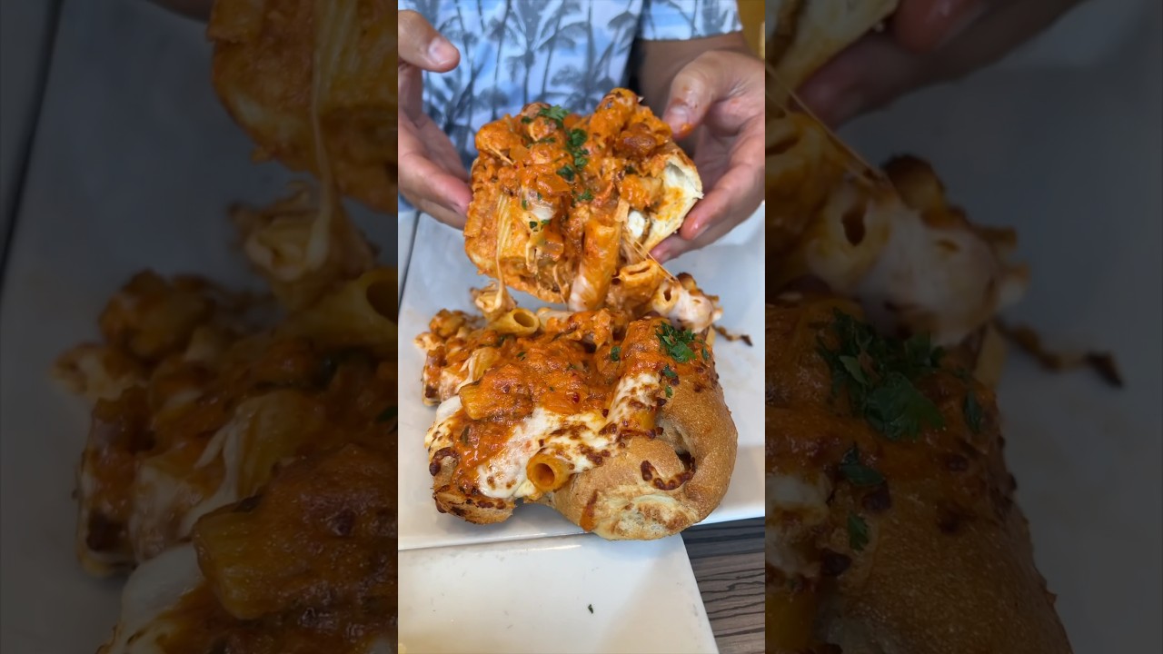 The CHICKEN CUTLET RIGATONI VODKA PARM WEDGE from Elm Street Diner in Connecticu! 🔥🔥 #DEVOURPOWER