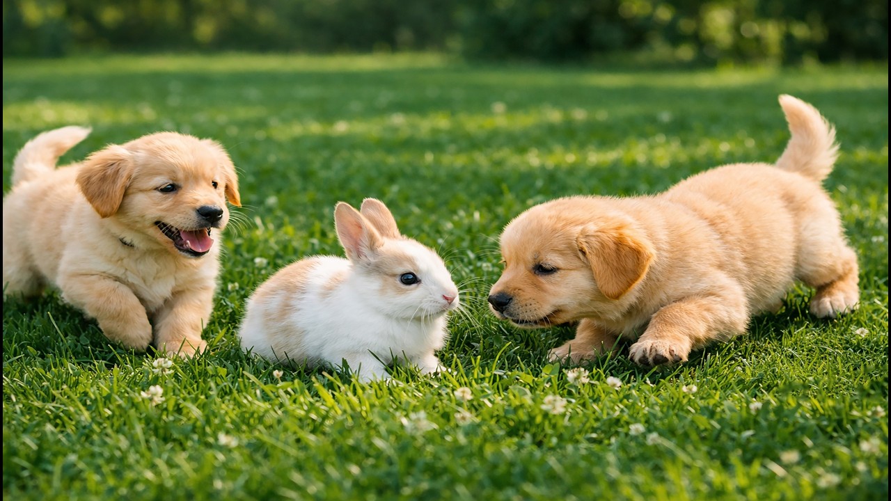 🐾🌞 Energetic Puppies Having Fun with Baby Animals Outdoors | Adorable Dog Video Compilation