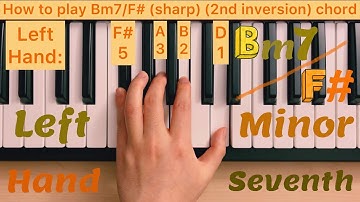 Piano Lesson 202: How to play Bm7/F# (sharp) (2nd inversion) chord with the left hand tutorial