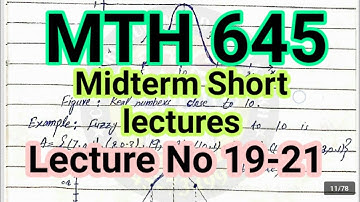 Mth645 Midterm Short Lectures Part 7, Mth645 Short Notes