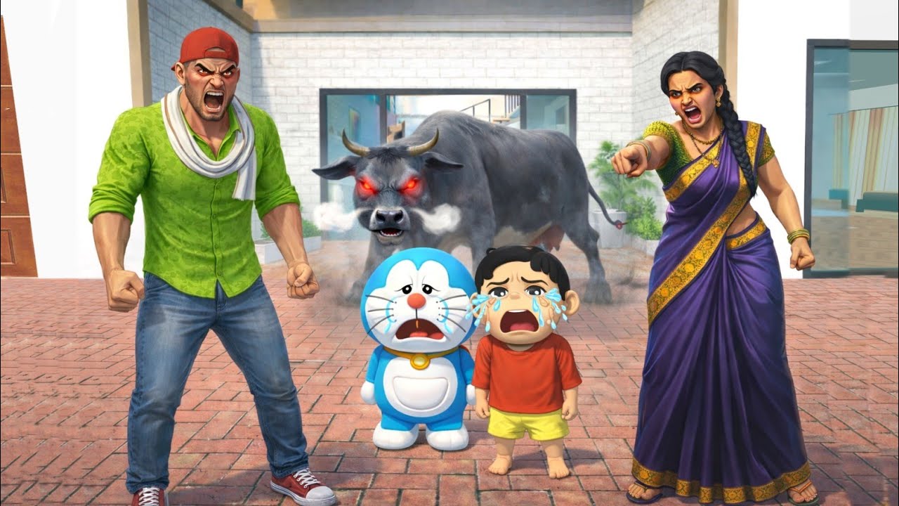 CHIN-CHAIN 🤩 OR NOBITA NE COW 😱 BHAGADIYA INDIAN 🥳 THEFT AUTO COW