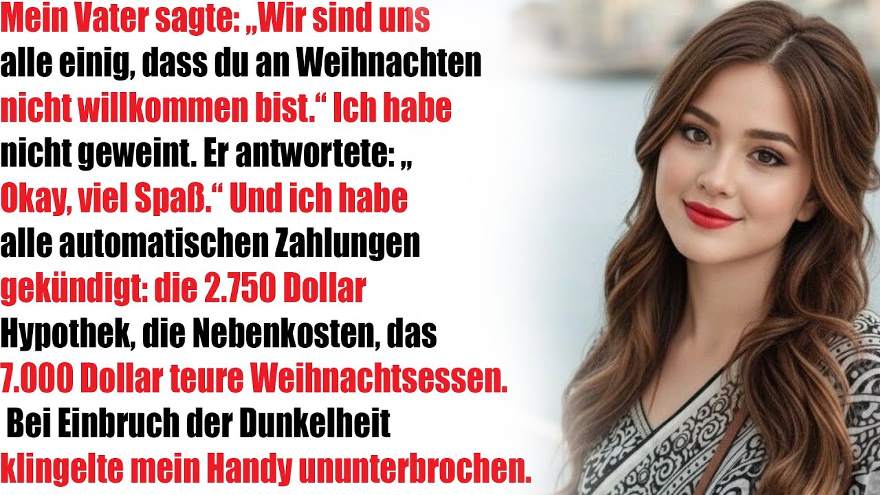 Meine Familie lud mich Weihnachten aus – also stoppte ich ihre Rechnungen!