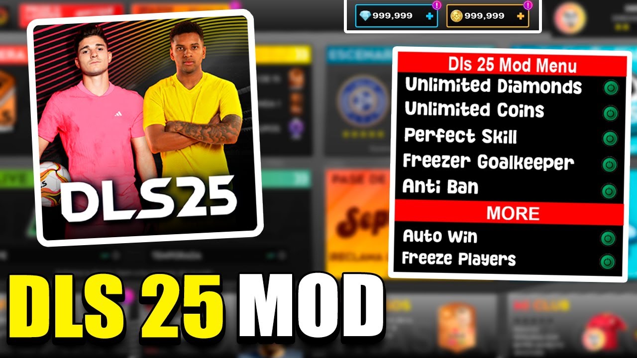 DLS 25 MOD MENU DIAMANTES y MONEDAS INFINITAS 🔥 DREAM LEAGUE SOCCER ...