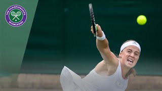 Jelena Ostapenko Hits Alize Cornet With A Serve And Wins Point Wimbledon 2019 Youtube