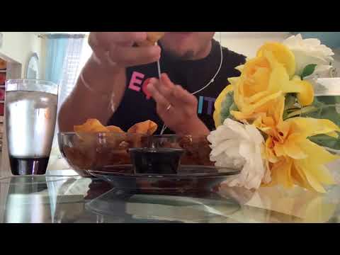 Eating Whisper MUKBANG/ASMR Chinese Food: Chicken Wings and Fried Wontons. EATOUTWITHLEX COLLAB !!!!