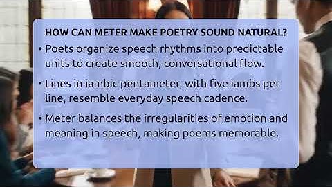 How Can Meter Make Poetry Sound Natural? - The Prose Path
