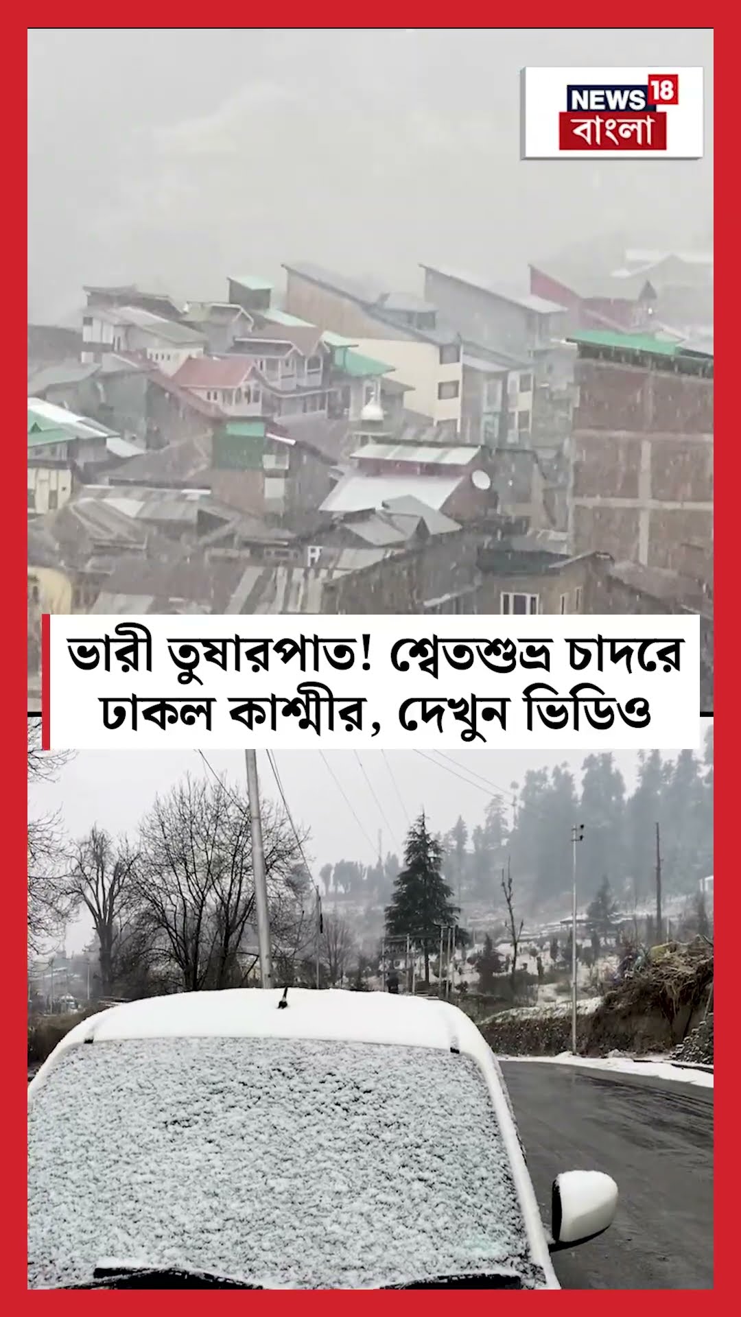 ভারী তুষারপাত! শ্বেতশুভ্র চাদরে ঢাকল Kashmir, দেখুন ভিডিও | N18S #shorts
