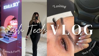 LASH TECH VLOG | KS LAUNCH PARTY | KS BTS | GYM | LASHING | DAY IN THE LIFE OF A LASH TECH