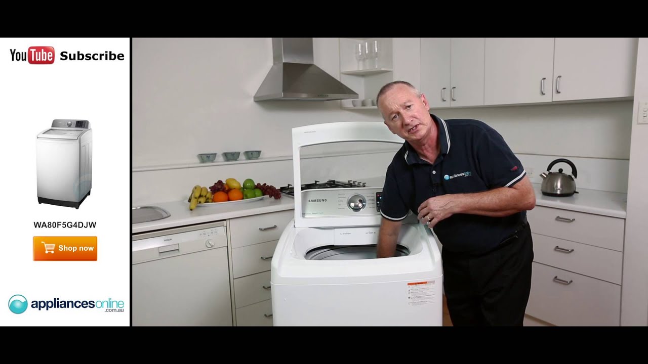 Verlichting Harden ik betwijfel het WA80F5G4DJW 8kg Top Load Samsung Washing Machine reviewed by expert -  Appliances Online - YouTube