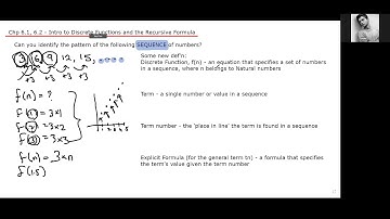 6.1 6.2 Intro to Discrete Functions, Explicit Formulas, Recursive Formulas