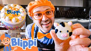 How To Bake A Cake! |  Blippi | 🔤 Moonbug Subtitles 🔤 | Learning Videos