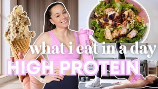 What I eat in a day high protein, healthy realistic + easy and simple meals