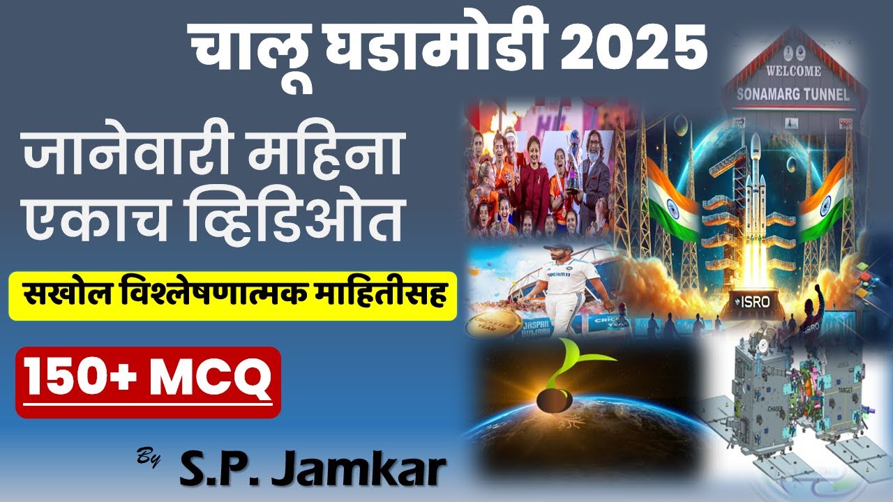 जानेवारी 2025 महिण्याचे  महत्वाचे 100+ प्रश्न | Monthly Current Affairs | Current Affairs In Marathi