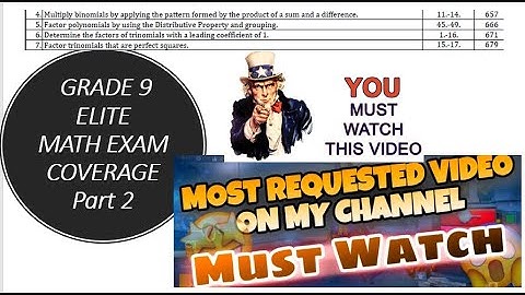 Grade 9 Elite Term-3-Math-EOT Exam Coverage-Part-2