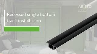 Recessed single bottom track installation for sliding doors of Standard, NOVA and WAVE systems