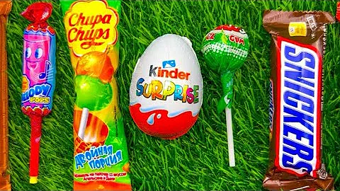 ASMR Most Popular Candys / some lots of colorful rainbow lollipop candy / unpacking chocolate eat